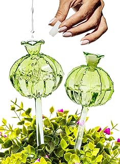 Plant Watering Globes Glass Set - Automatic Plant Waterer Set Include 2 Pc Easy Refilling Glass Self Watering Globes With Hole For Indoor Automatic Watering - Glass Plant Watering Bulbs (2, Blue)