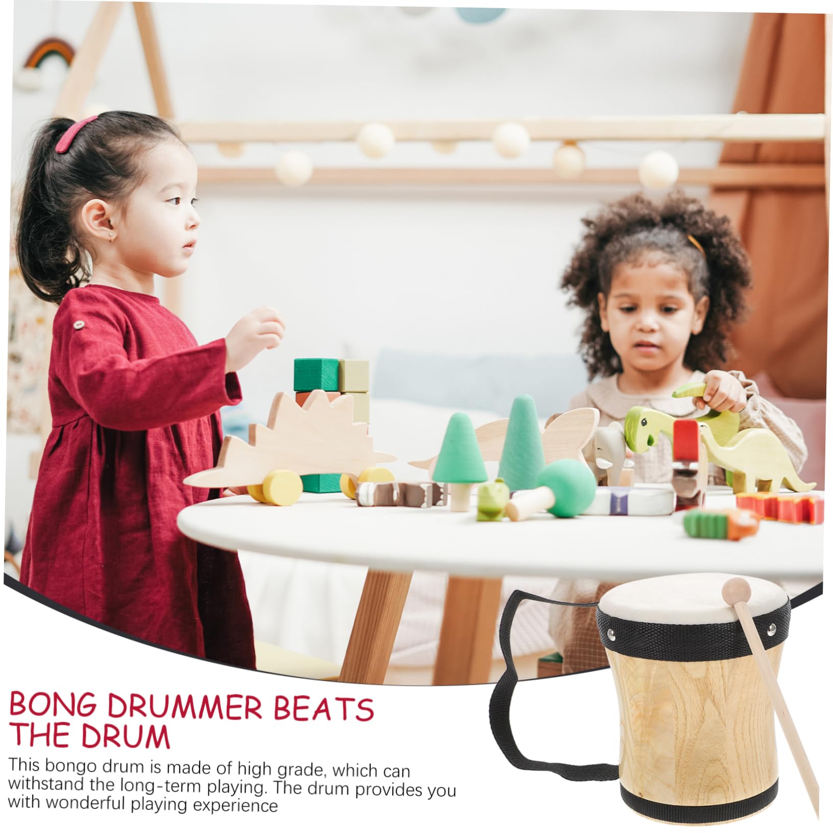 Instrumento de Percusión Infantil Mano Compacto y Ligero para Educación Musical Niñas Diseño Duradero con Pulsera para Fácil y Aprendizaje