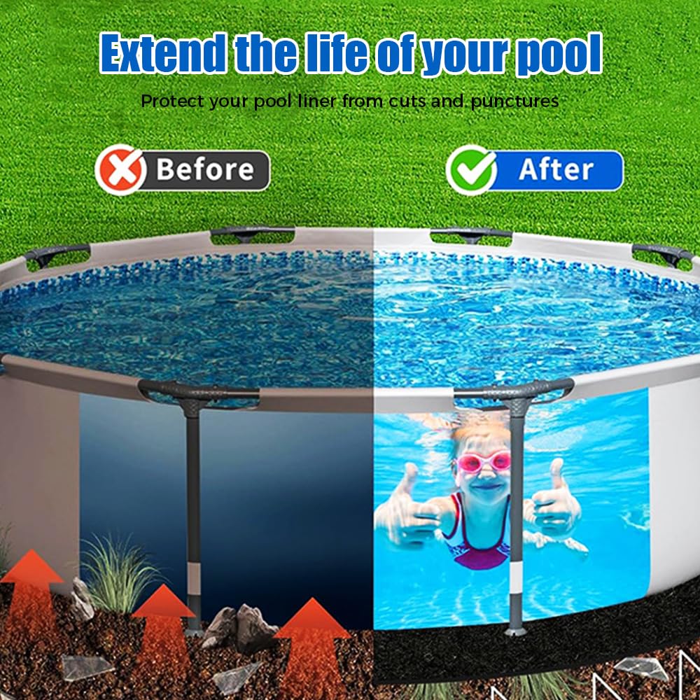 Tapiz Suelo Piscina, 4m Base para Piscina Redonda, Almohadilla para Revestimiento De Piscina, Revestimiento Extragrueso para Piscinas Elevadas
