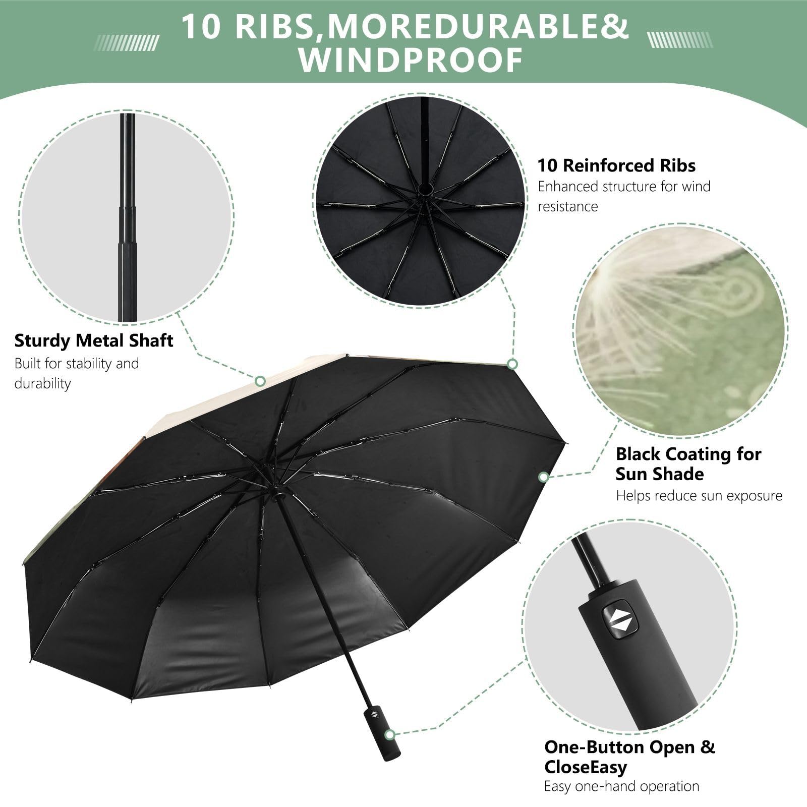 linqin 10 wzmocnionych żeber wiatroszczelny parasol przeciwdeszczowy