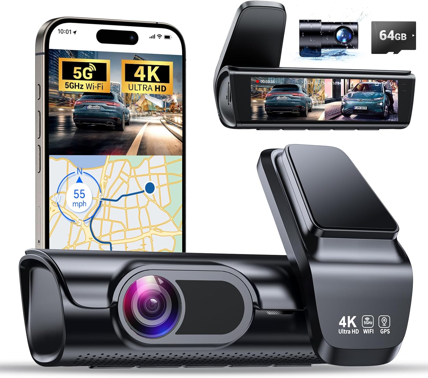 K600 4k Dash Cam Front