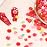 Sinyanail 3D Flower Nail Charms Set,150pcs Mixed Size Camellia Rose Resin Charms,150pcs Mixed Size and Color Leaves,100pcs Round White Pearl Beads for Women\'s Manicure Making (9-Camellia Red)