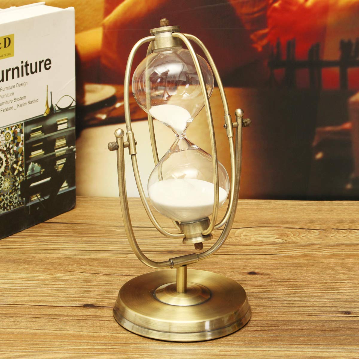 MJJEsports 30 Minutos Rolating Sand Reloj De Arena Sandglass Arena Reloj Temporizador De La Habitación De Casa Decoraciones Regalo