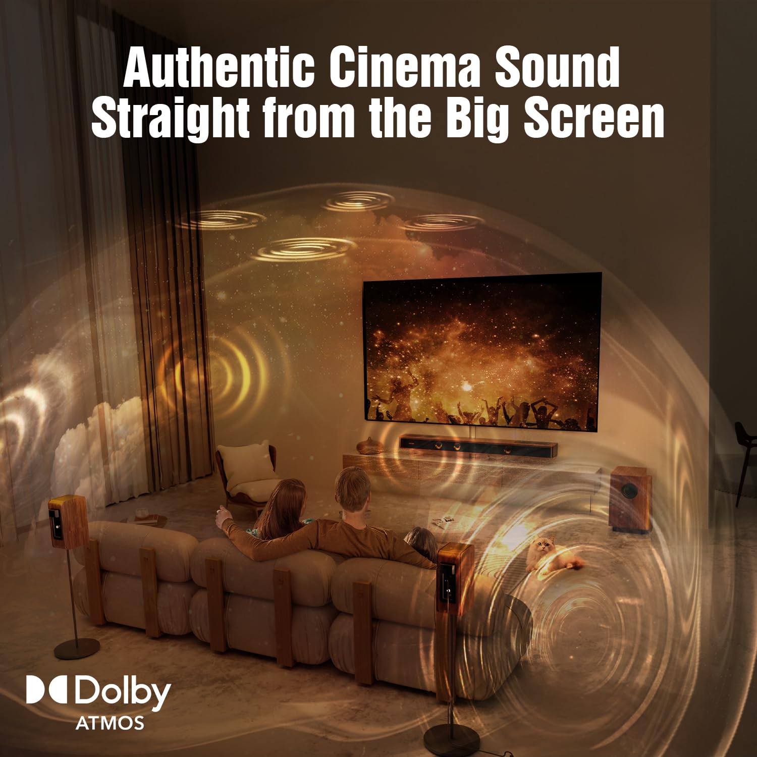 Flagship 5.3.4 - Sistema audio surround con Dolby Atmos, soundbar con 2 surround wireless, tecnologia BassCoupling da 28 Hz, soundbar home theater da 800 W per Smart TV w/eARC, BT 5.4