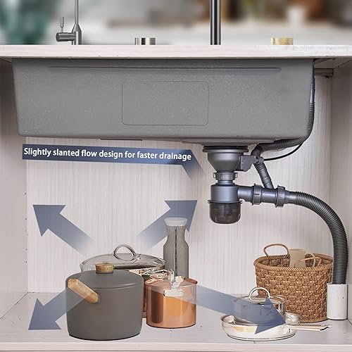 Miniatura 3 de Pistola gris Nano fregadero de cocina 304 Fregadero de cascada de acero inoxidable fregadero de una sola estación de trabajo fregadero de cocina con