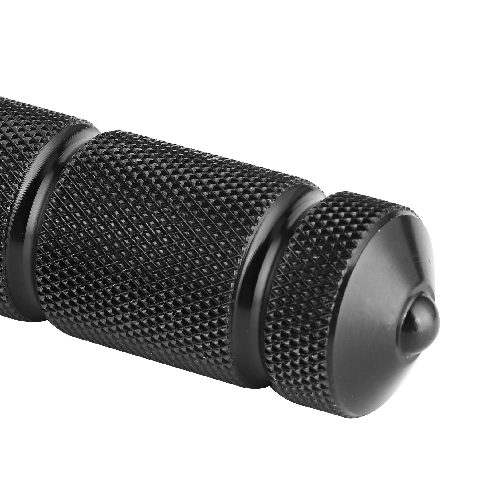 Qiilu M8 Pedane Pieghevoli Moto, 2 Pezzi Pedali in Alluminio per Moto Auto Elettrica Anti-Skid 8MM Universale 90 Gradi Pieghevole Fisso Asta di Supporto Pedale Passeggero(Nero)