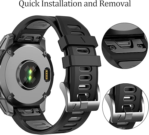 Miniatura 4 de EZMVZKU Correa deportiva Quickfit de 0.866 in para Garmin Fenix 77 Pro66 Pro55 Plus, correa de repuesto de silicona para Forerunner 965 955
