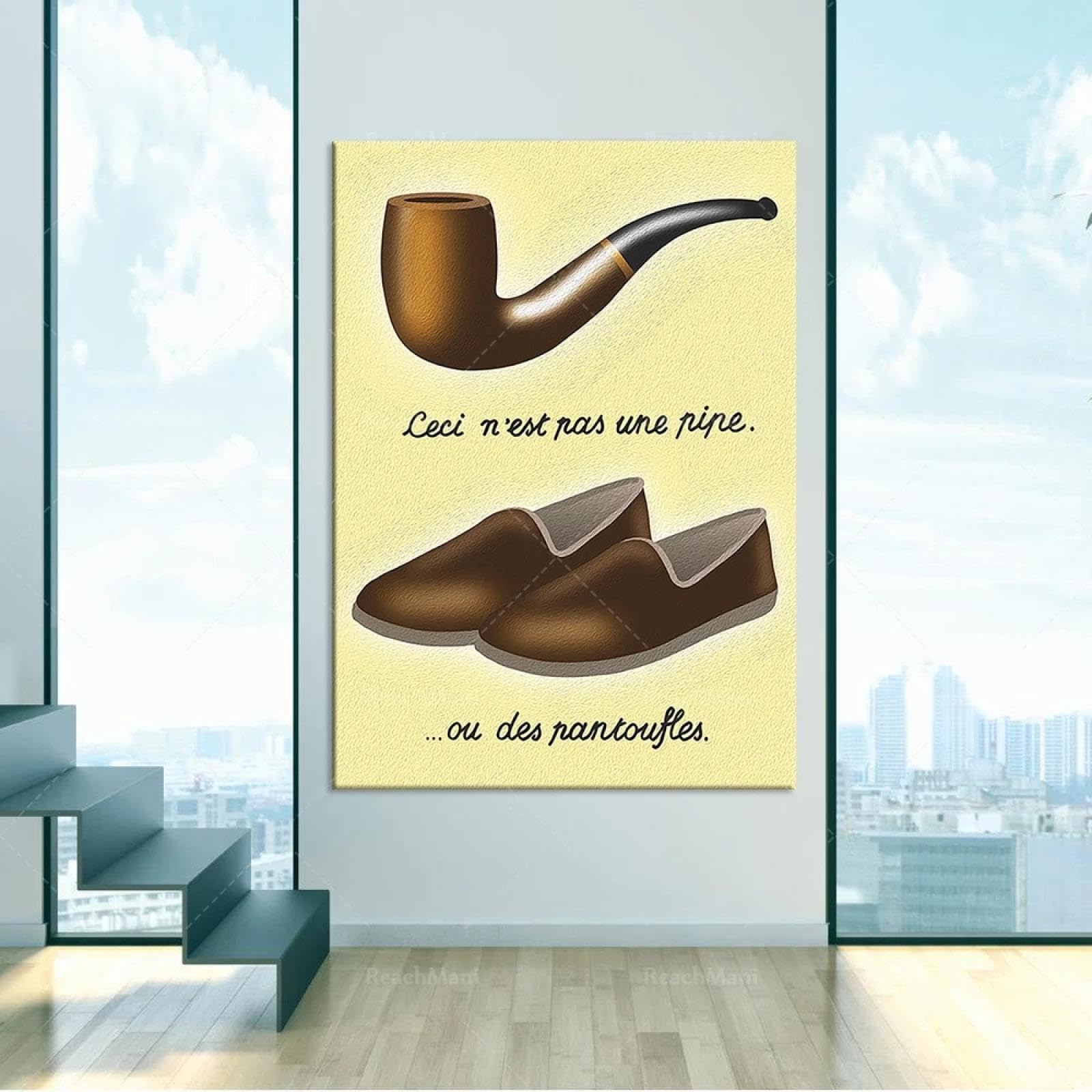 LMAIWANG Famosi poster Magritte imitazione stampa poster arte astratta Poster per pareti Decorazione cornice 60x90cm