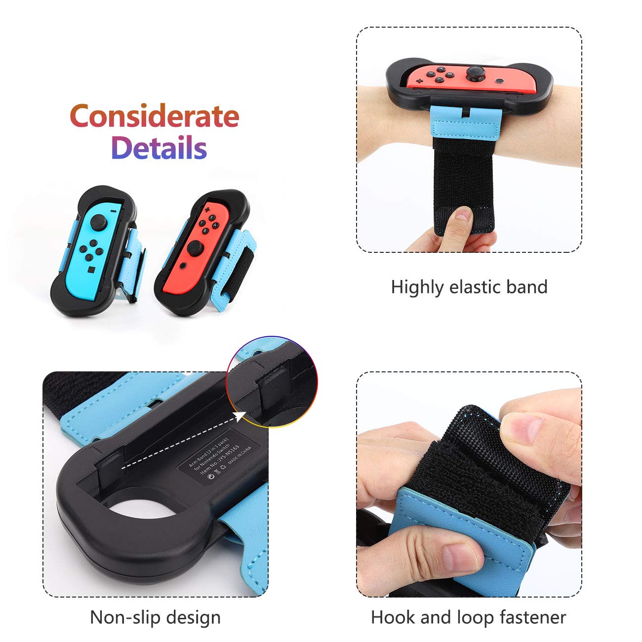 TiMOVO Cinturino Braccialetti Compatibile con Just Dance 2025/2024/2023/2022 Nintendo Switch Zumba Burn it Up,2PZ Cinturini da Polso Regolabile Braccialetto Elastico Porta Joy con per Adulti Bambini