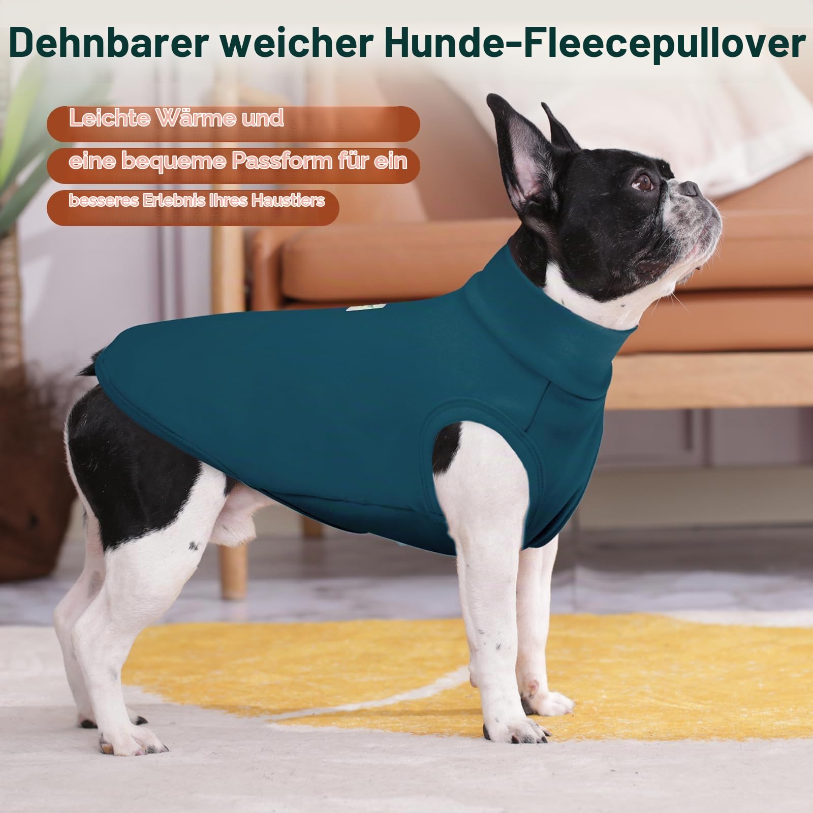Kuoser 2 Stück Hundepullover Fleece, Pullover für mittelgroße Hunde,Blau XL