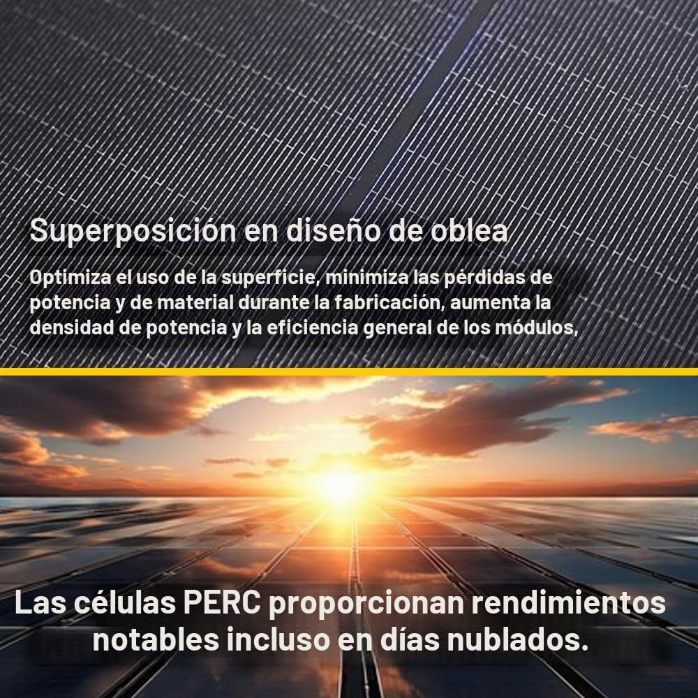 Offgridtec OLP PERC V2 Panel solar de 100 W, 12 V, tecnología de tejas