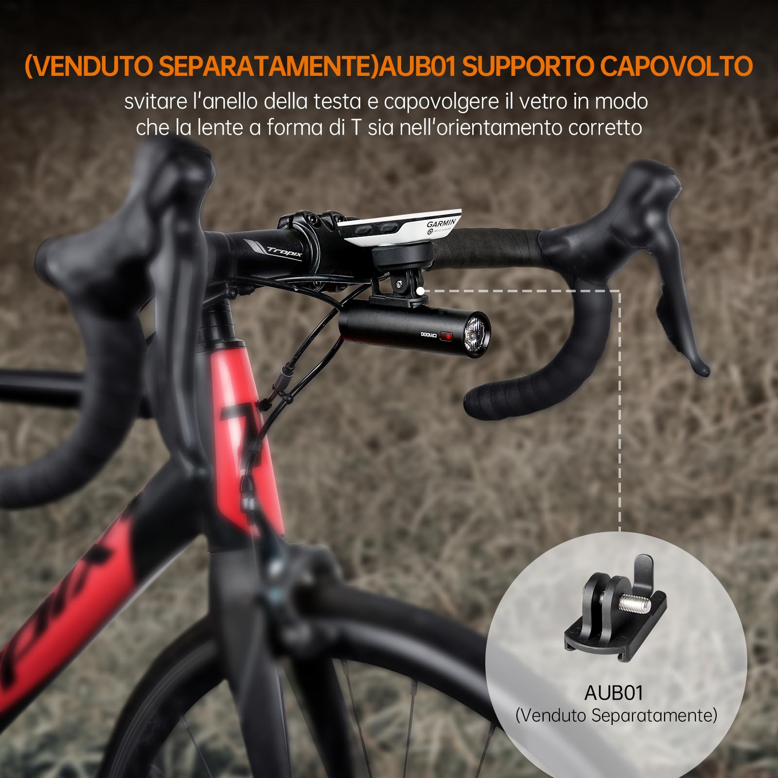 RAVEMEN CR1000 Fanalini Anteriori per Bicicletta, 1000 Lumen Lente antiriflesso con fascio a T Luce Anteriore, Cavalcare di Notte Pulsante remoto cablato Resistenza all'acqua IPX6 USB-C Ricaricabile