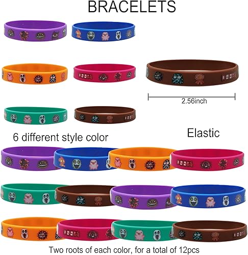 Miniatura 4 de Decoraciones para fiestas de puertas, 86 piezas de suministros de fiesta de juegos de anime, incluyendo puertas, pulseras, llavero, calcomanías,