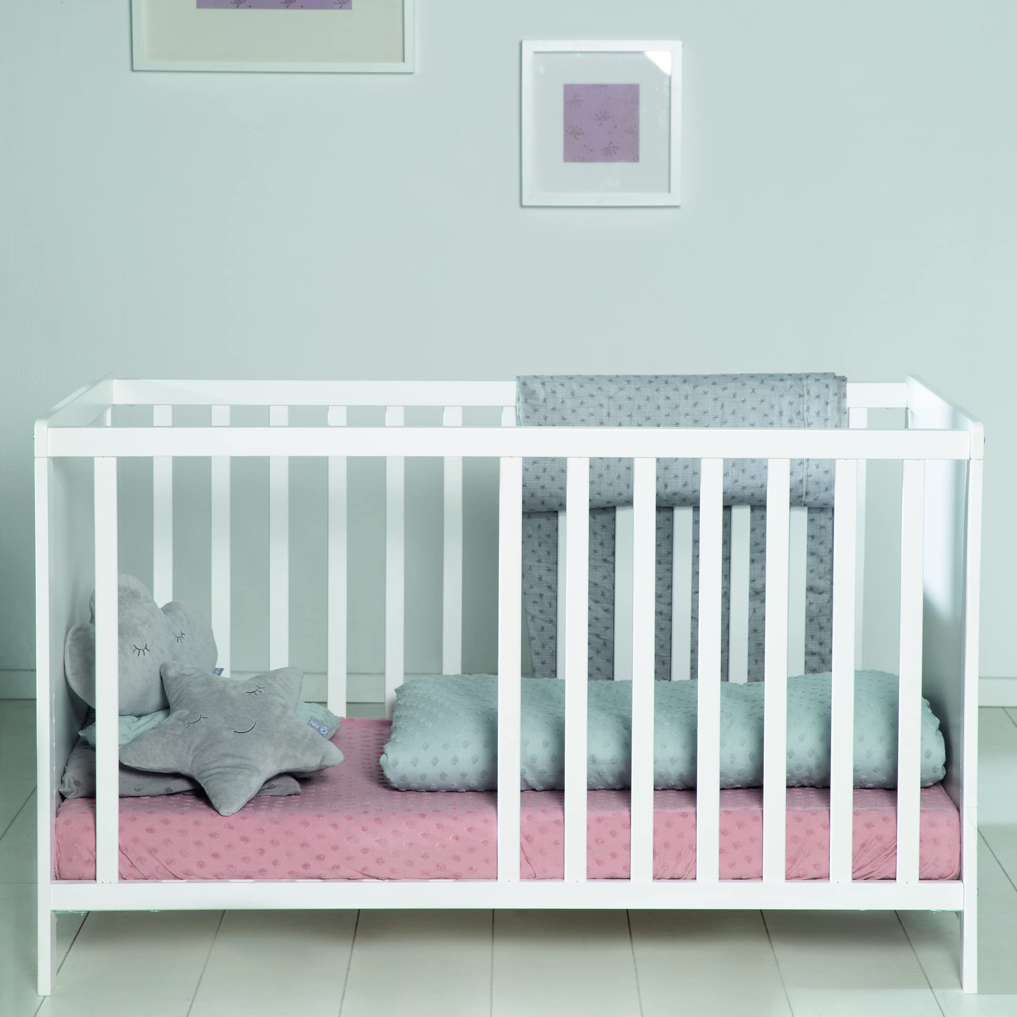 roba Juego de Habitación Infantil - Cuna Colecho y Cambiador con Colchón "roba Style" - Madera Blanca