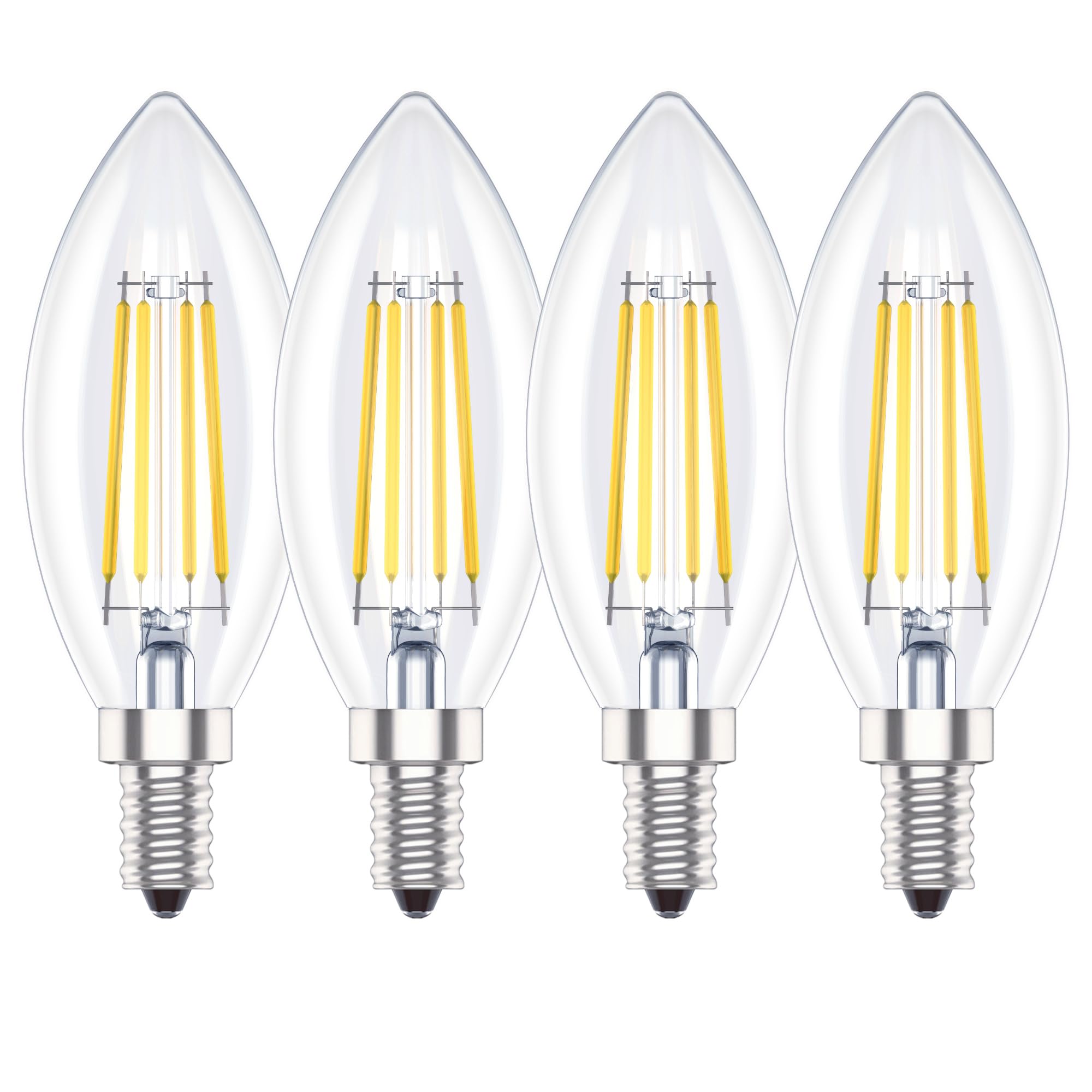 E12 Candelabra Light Bulbs 40 Watt,E12 Led 4W Natural White 4000K,Non-Dimmable, Pack of 4