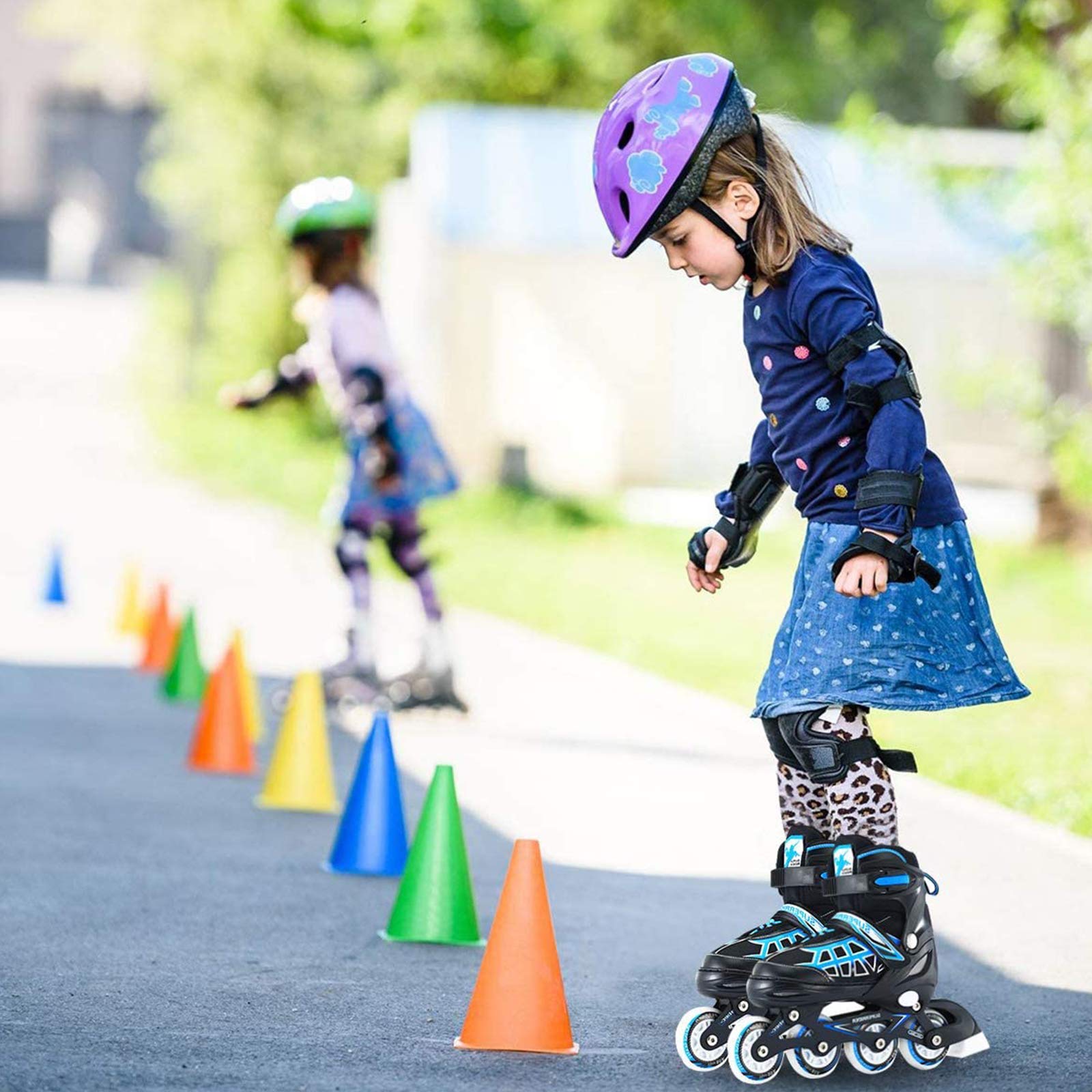 Klzzuk Rollers en Ligne Réglables pour Enfants Adultes,Patins en Ligne Patins à roulettes pour Débutants avec Roues en PU,Excellents Cadeaux pour Garçons,Filles,Hommes et Femmes