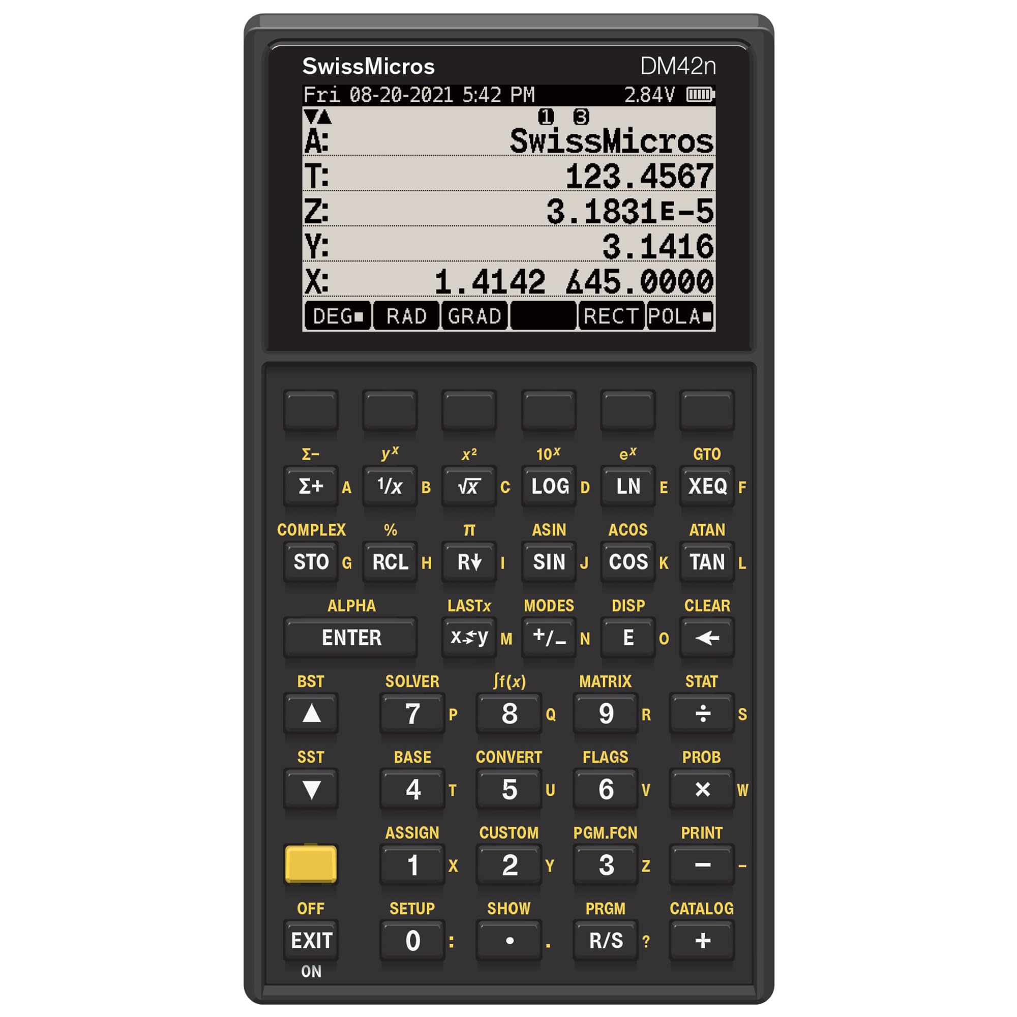 SwissMicros DM42 - Advanced Scientific Programmable Calculator with High-Resolution Display and Metal Case