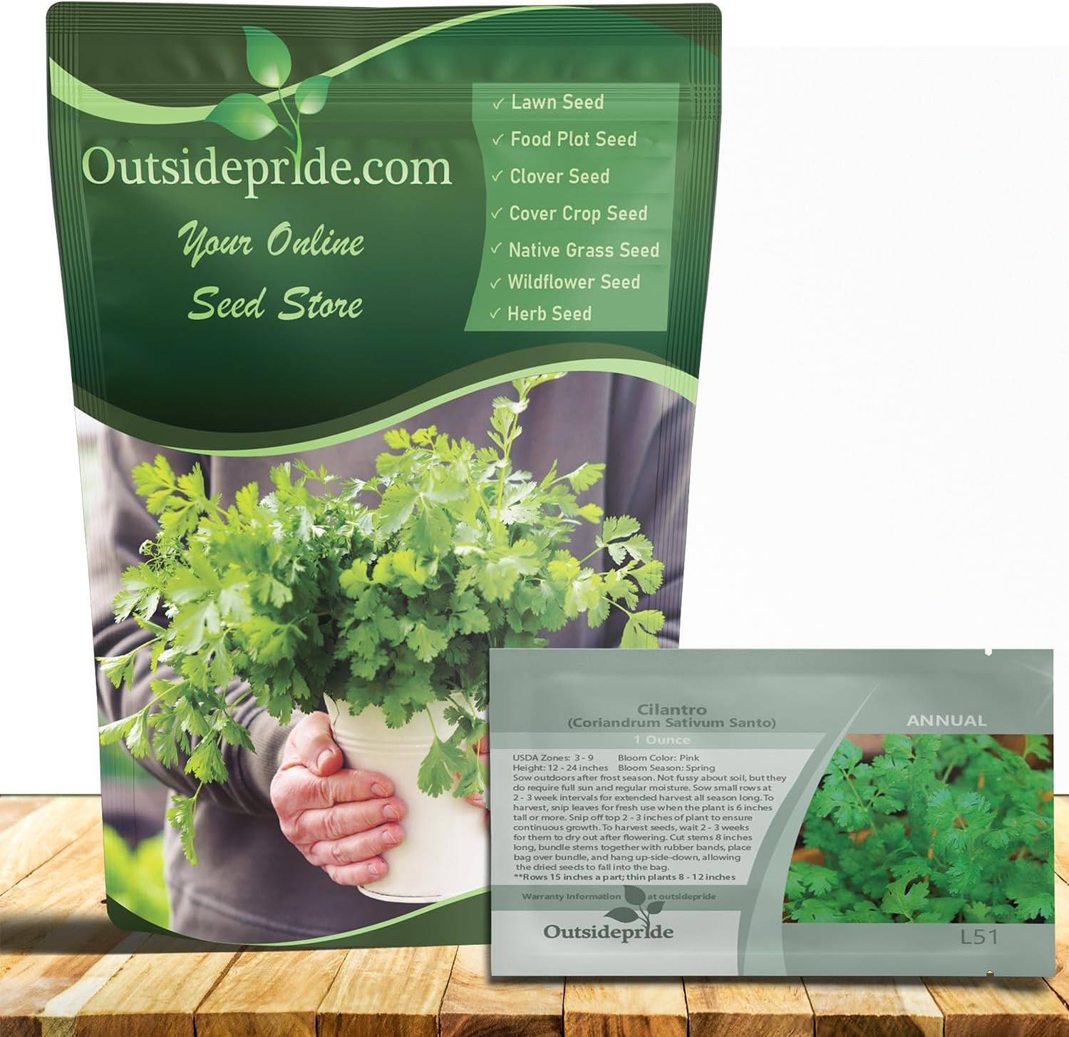 Outsidepride 1 Lb Annual Coriander Cilantro Herb Garden Seeds for Microgreens, Sprouts, & Cooking