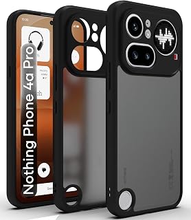 RIGGEAR Shockproof Sleek Hybrid Armor Back Cover Case for Nothing Phone 4a Pro 5G (Smoke Black Matte PC + Black TPU Bumper) Price In India