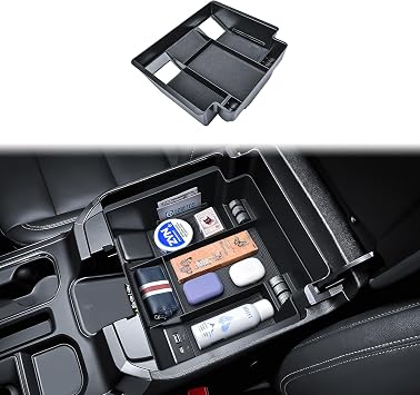 EDBETOS Full Center Console Organizer for 2023-2026 Refreshed Chevy Silverado/GMC Sierra 1500, 2024 2025 2026 Silverado/Sierra 2500HD 3500HD AccessoriesFull Console w/Bucket Seats ONLY, Black