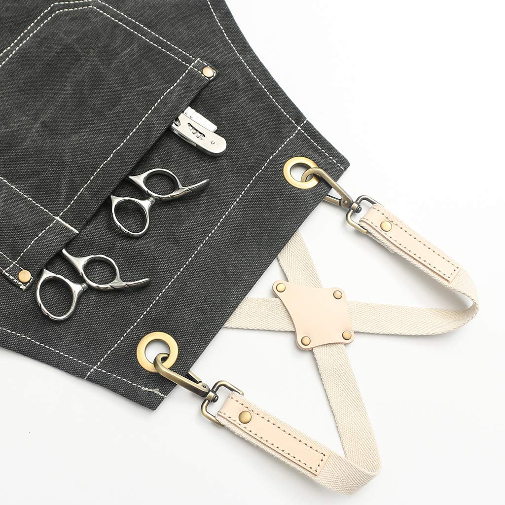 Jeanerlor - Wasserabweisende Arbeitsschürzen für Damen und Herren, Segeltuch, Werkzeugschürze mit Taschen, verstellbar von S bis XXXL