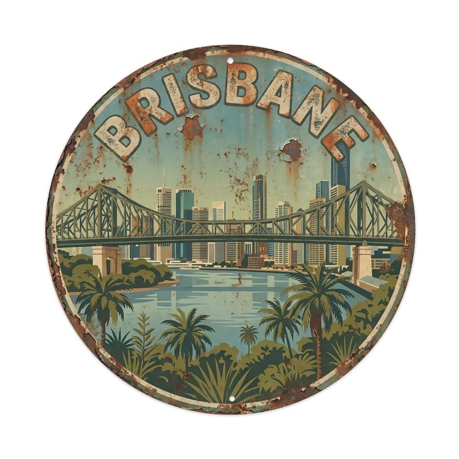 Australia Vintage Travel Brisbane Metal Tin Sign