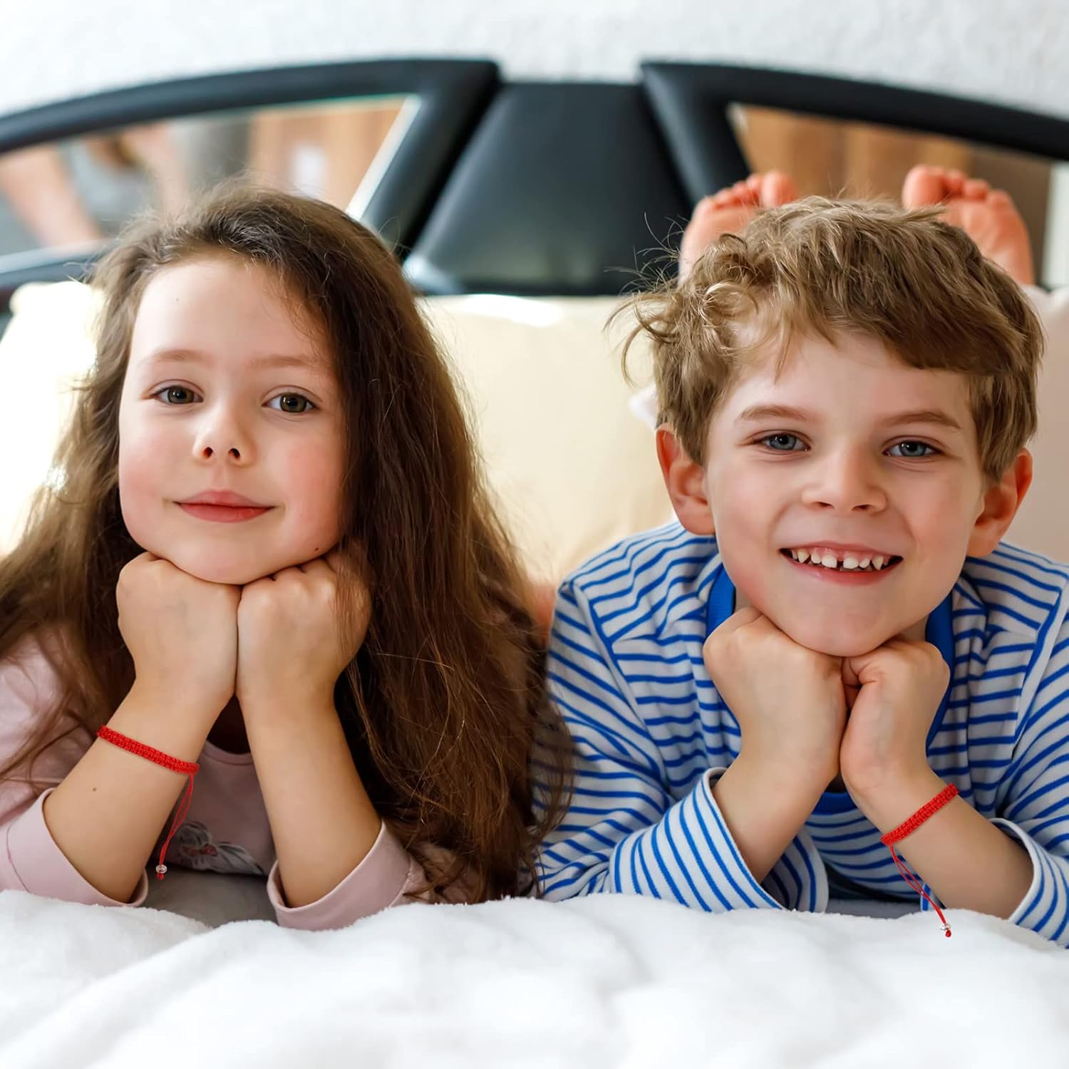 100 Pcs Red Bracelet for Protection Good Luck Kabbalah Adjustable Matching Braided Rope Red String Bracelet Bulk Gifts for Women Men Couples - Image 3