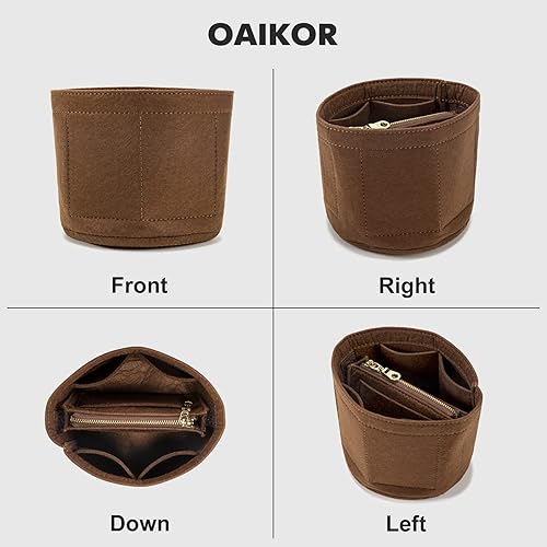 Miniatura 3 de Organizador de fieltro para bolsos, organizador de bolsa con múltiples bolsillos, organizador de bolsas para bolsa LV Cannes (fieltro marrón)