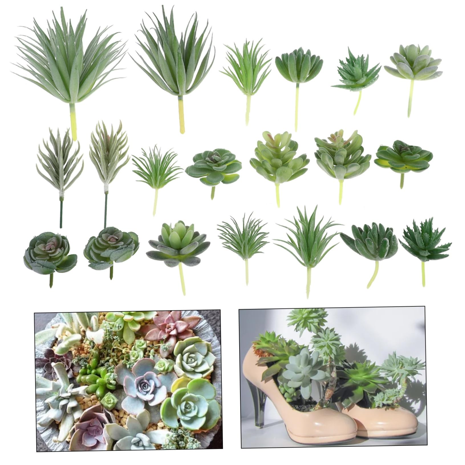 20 Künstliche Kleiner Sukkulenten aus PVC und Pe Leicht Pflegeleicht Farbbeständig für Deko und Kleinen Garten Zufälliger Stil