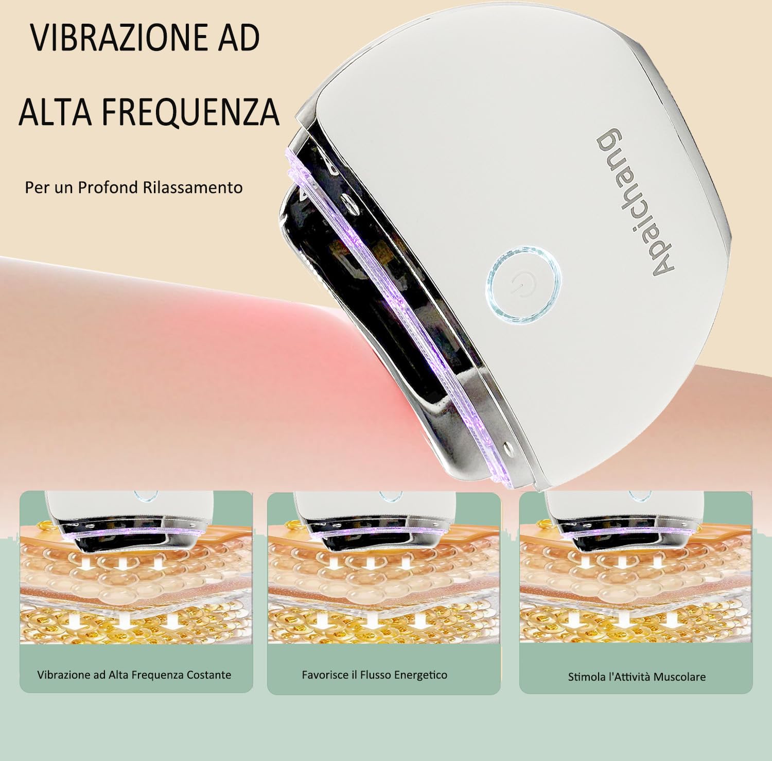 EMS Gua Sha - Massaggiatore viso elettrico con vibrazione e calore