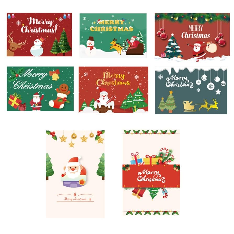 クリスマスカードの額　大型 Amazon | 2025年 クリスマスカード 8枚 クリスマス