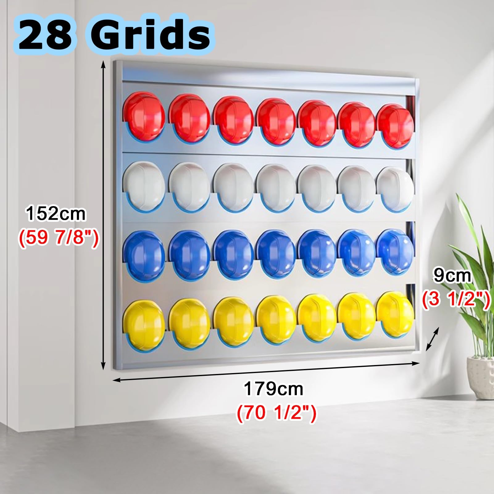 Estante de almacenamiento para casco de pared, acero inoxidable 304, organizador que ahorra espacio para fábricas y tiendas minoristas