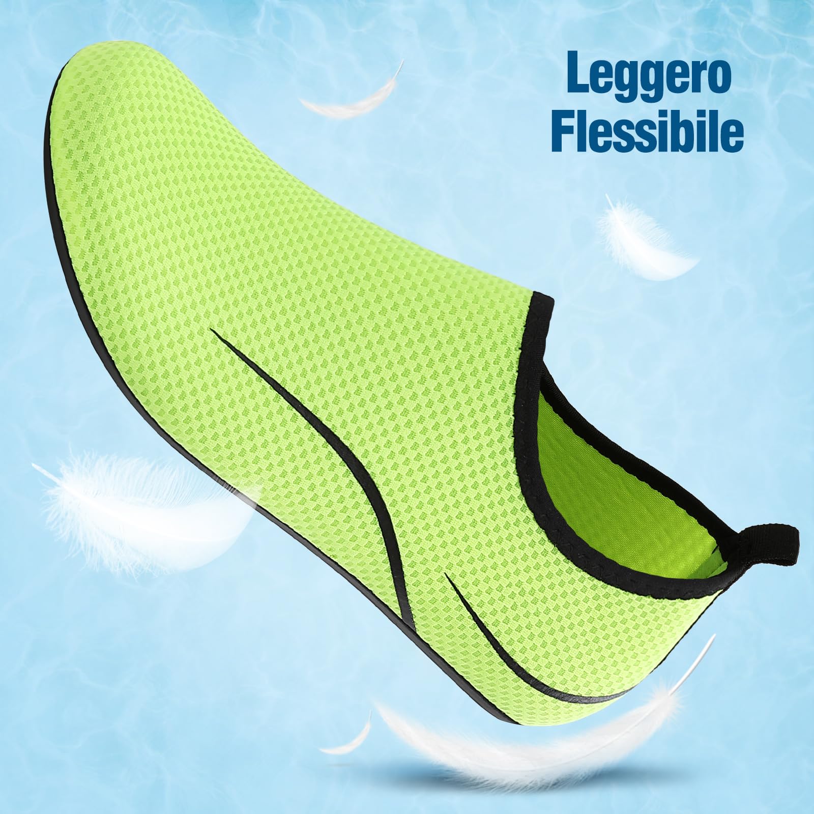 WOELIVE Scarpe da Immersione Donna Uomo, Scarpe da Scoglio Spiaggia Corsa Stivali Corti Traspirante Acqua ad Asciugatura Rapida Nuoto Surf Immersioni Sport Yoga Nero 36-47EU