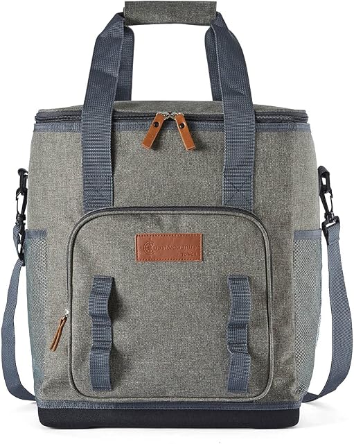 Tower Coast & Country CC879026 Heritage Picnic Cooler Bag, PEVA-Insulated, Carry Handles, 30L, Green and Tan