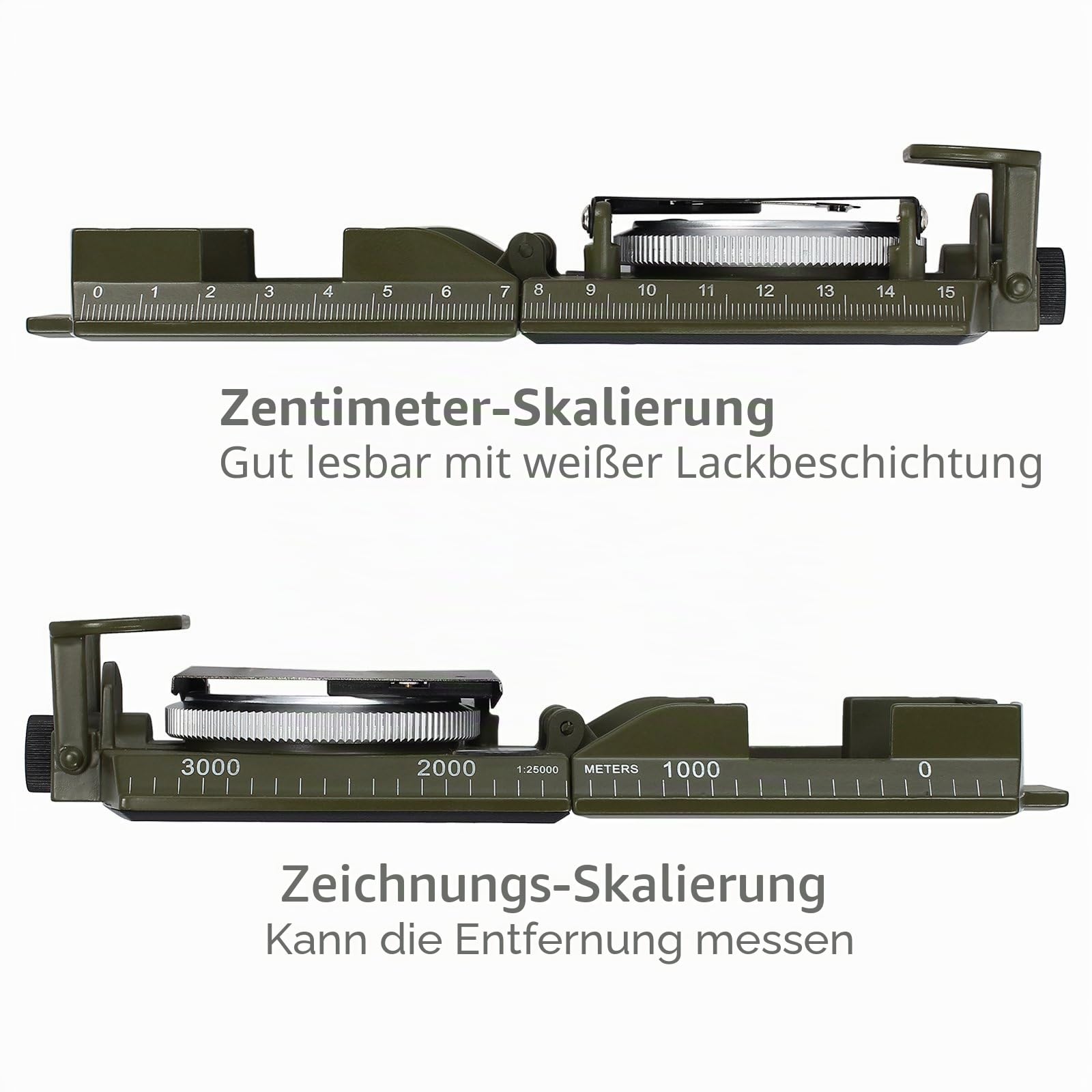 Proster Militär Marschkompass Professioneller Taschenkompass Peilkompass Kompass Compass mit Klinometer Tragschlaufe Tasche für Jagd Wandern und Aktivitäten im Freien