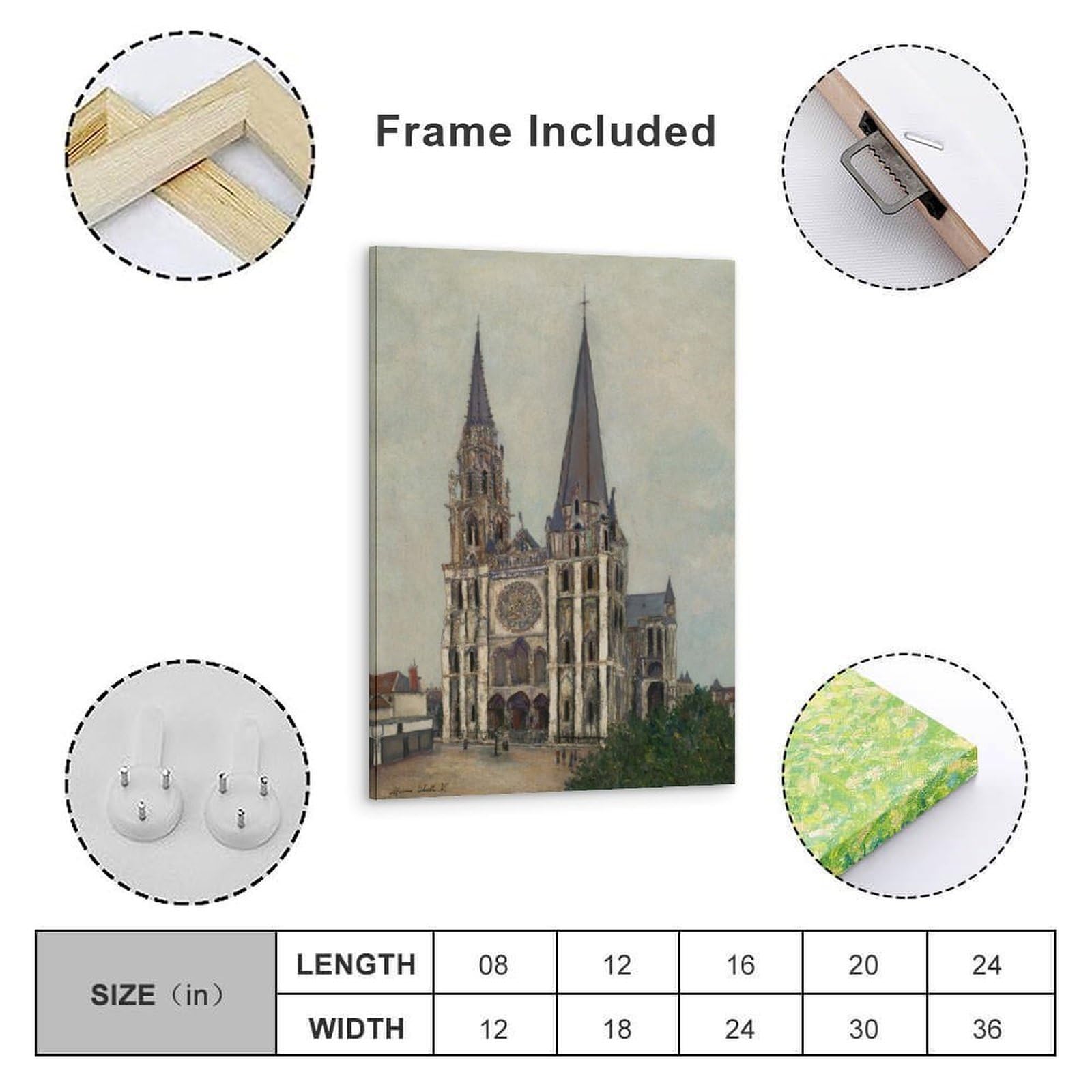 generisch The Cathedral of Chartres by Maurice UtrilloModernas Impresiones en lienzo, Cuadros Decorativos Para Habitaciones de Niños o Niñas, Murales para Sala de Estar Y Pinturas Con Motivos