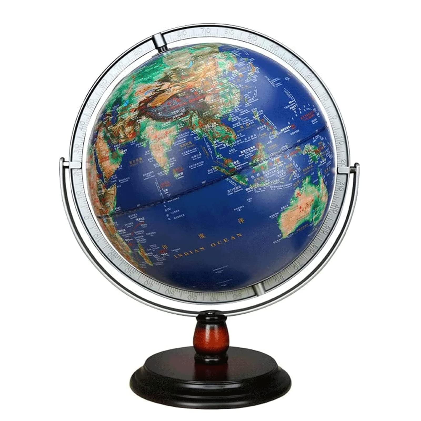 globusy Verlichtingsbol Houten basis Roterende bollen Hd Gemakkelijk leesbare wereldbol voor school Kantoorstudie Geografische bollen ciekawy