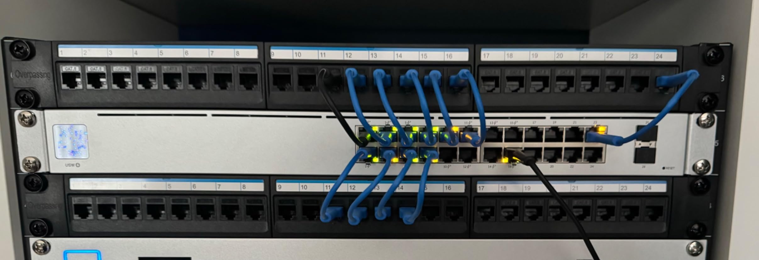 Network Patch Panel, 24 Port 1U Rack Mountable CAT6 Patch Panel Pro ...