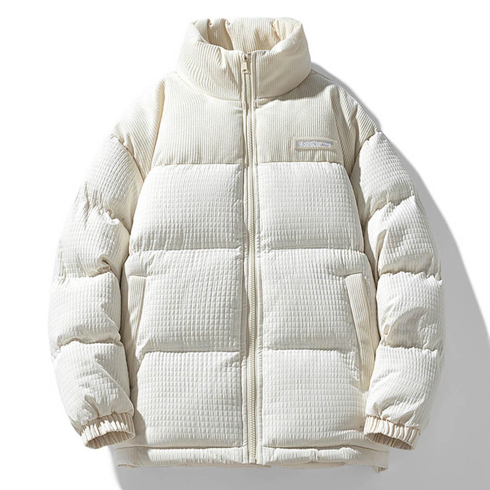 Doudoune Homme sans Capuche Veste Matelassée Blouson Chaud, Doudoune avec Capuche Mi-Long Quilting Manteau Puffer Homme Remplissage Thermiques Légèrement Imperméable Au Quotidien Extérieur