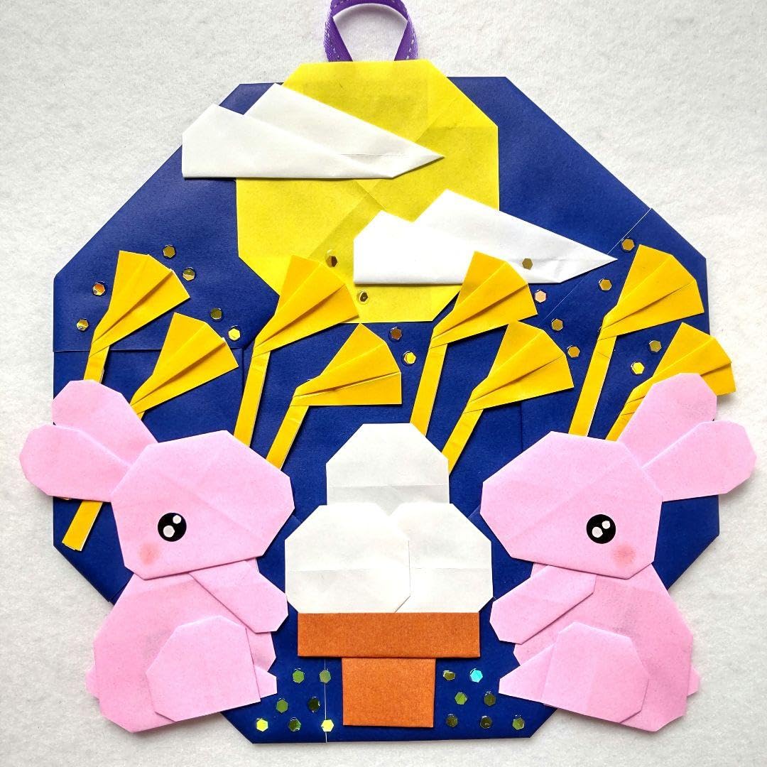 折り紙リース　専用ページ 折り紙【桜のリース】作り方 簡単♪3月 4月春の飾り◇How to make an