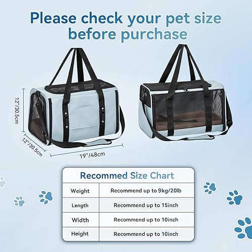 Miniatura 21 de Petsfit Transportador para perros pequeños, ligero, portátil, suave, para gatos grandes y medianos, malla transpirable de 5 lados, a prueba de fugas