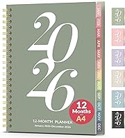 Forvencer 2026 Weekly Monthly Planner 8.5x11 Large Spiral Bound Agenda for Women School Office Green Aesthetic Cover