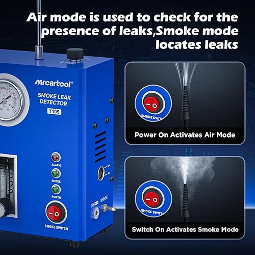 Miniatura 6 de Probador de fugas para máquina de humo, máquina de humo EVAP con bomba de aire incorporada, medidor de presión para sistema de tuberías, fugas de