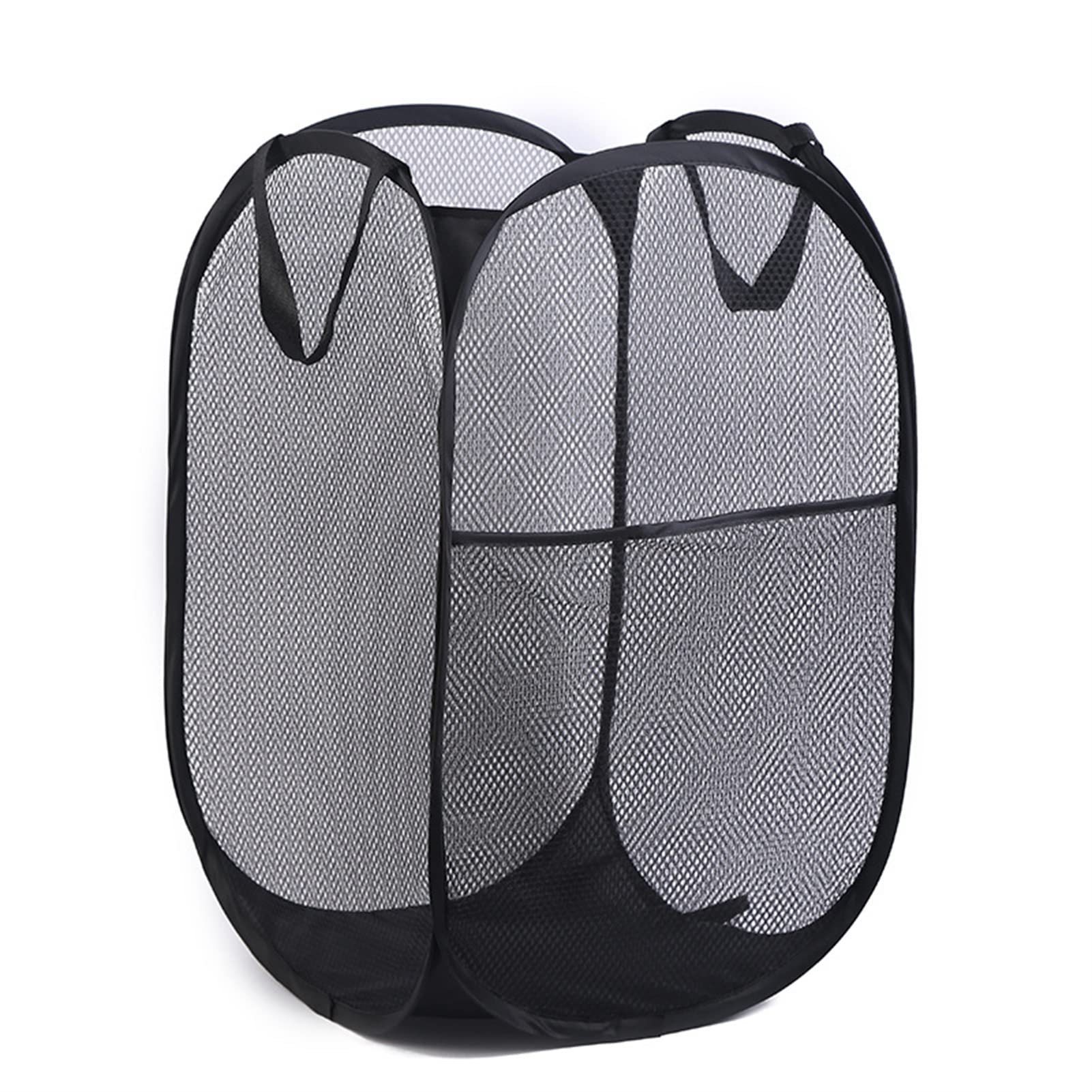 matumou Folding Laundry Hamper Freestanding Polyester Space Saving Mesh Laundry Basket Household Supplies Laundry Hamper