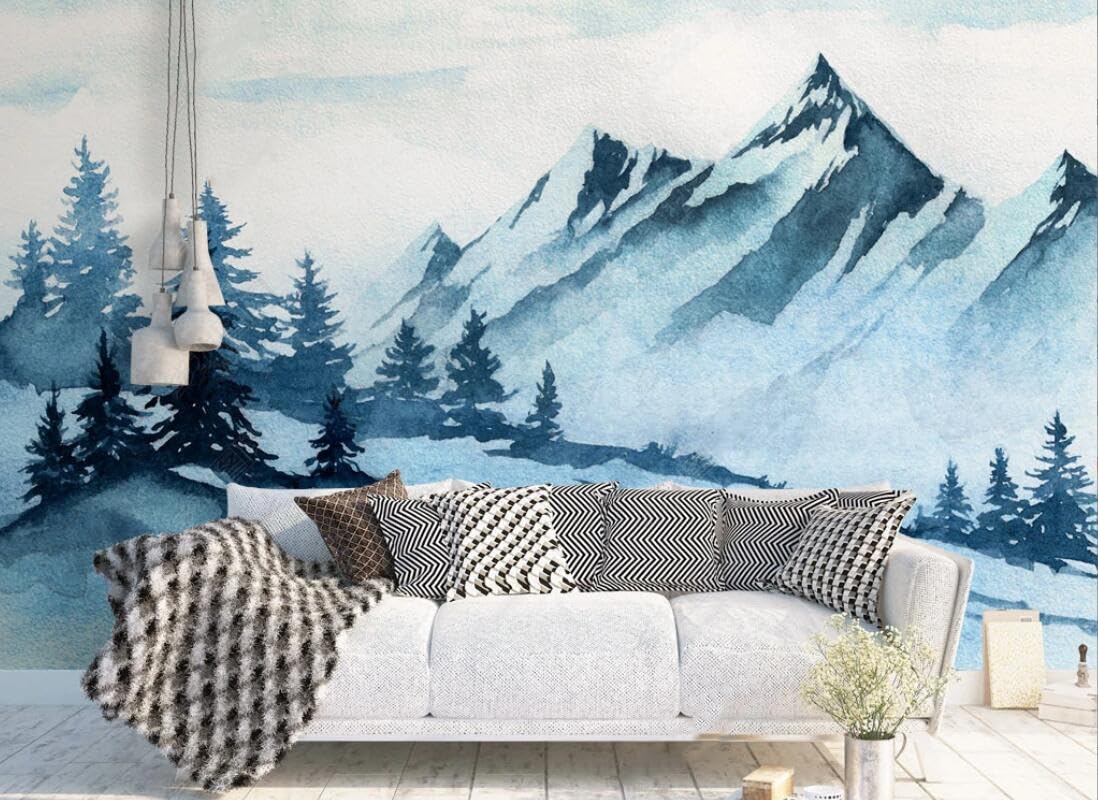 Fond Mural Peint À La Main Poster Géant Vert Forêt Zen 430x300