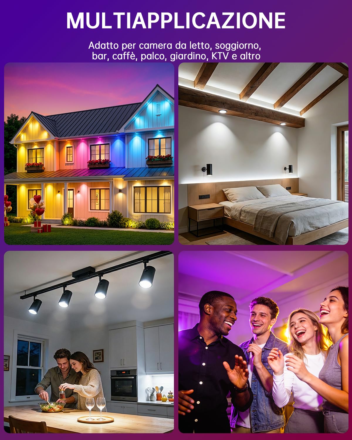 YAYZA! 8 Confezione Lampadina GU10 LED Fredda, Dimmerabile 5W RGB 6000K Faretti, Lampadina Cambia Colore con Telecomando，Equivalente a 50W,12 Colori 5 Modalità, per Camere da Letto
