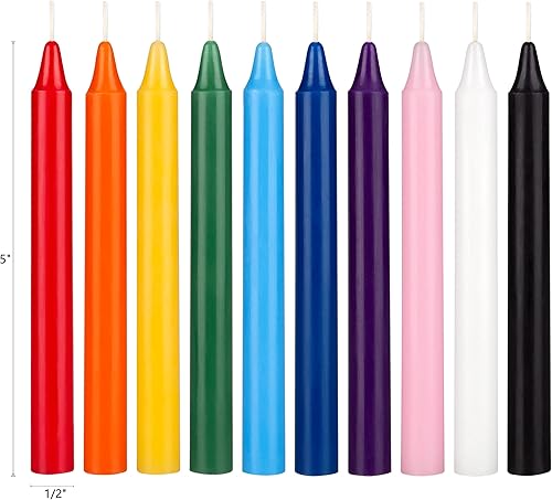 Miniatura 2 de Mega Candles 100 velas cónicas de colores surtidos sin perfume, de 5 pulgadas de alto x 12 pulgadas de diámetro, ideal para lanzar campanillas,