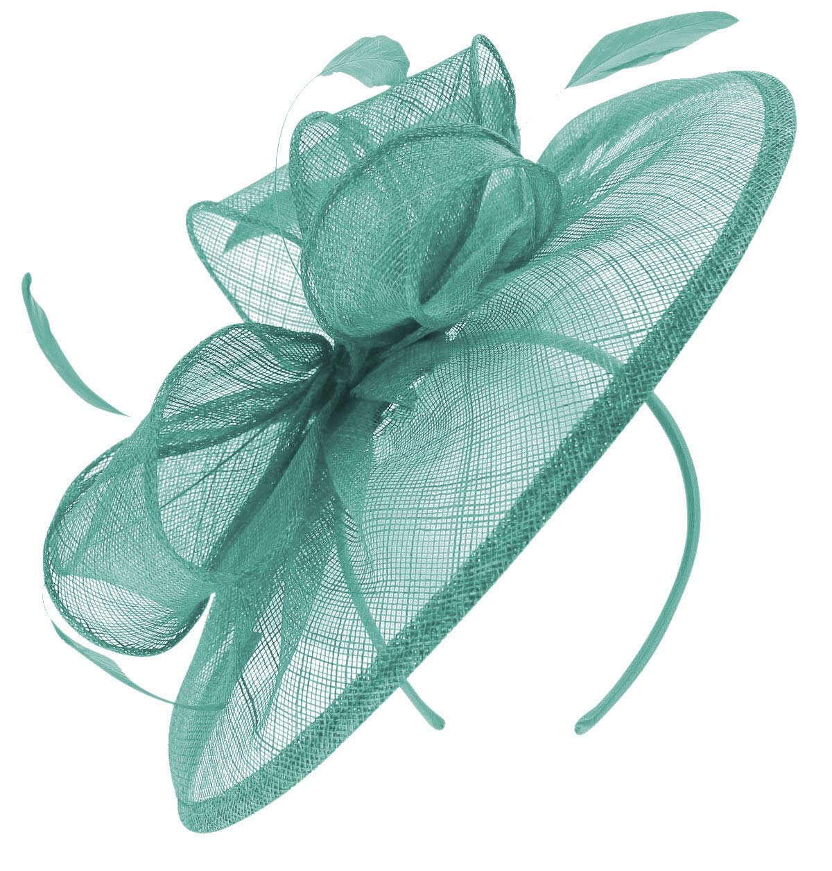 Failsworth Millinery Sinamay Disc Headpiece in Sky, size: One Size