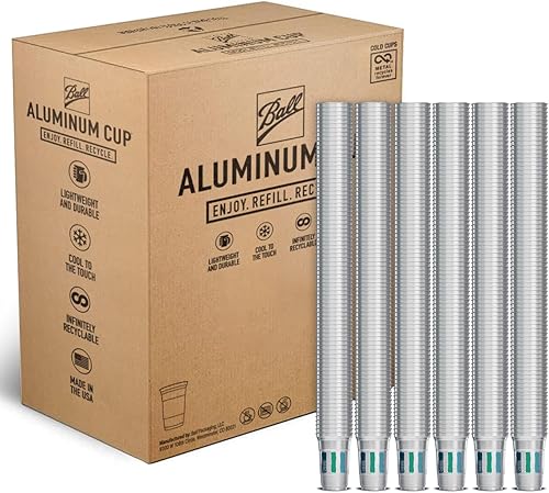 Ball Aluminum Cup Vasos de fiesta reciclables, logotipo diario, taza de 16 onzas, 30 tazas por paquete