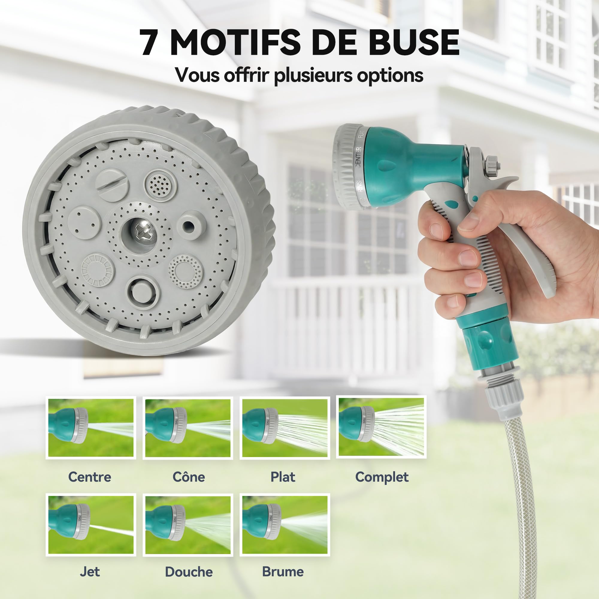 DURHAND Enrouleur Tuyau Arrosage Mural Automatique 10 + 1 m Pivotant Vert